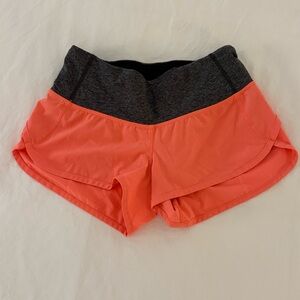 lululemon athletica Coral and Charcoal Athletic Shorts